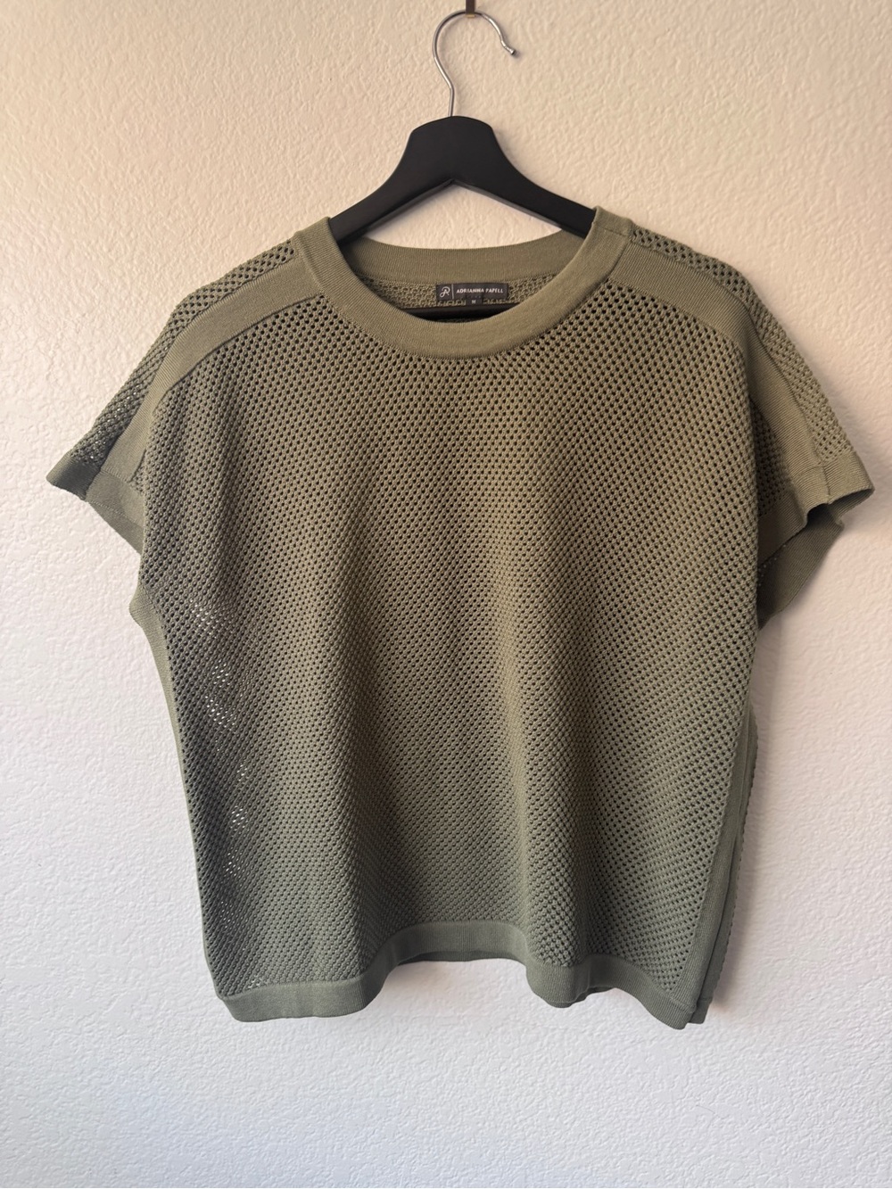 Lightweight Olive Green Mesh Knit Top
